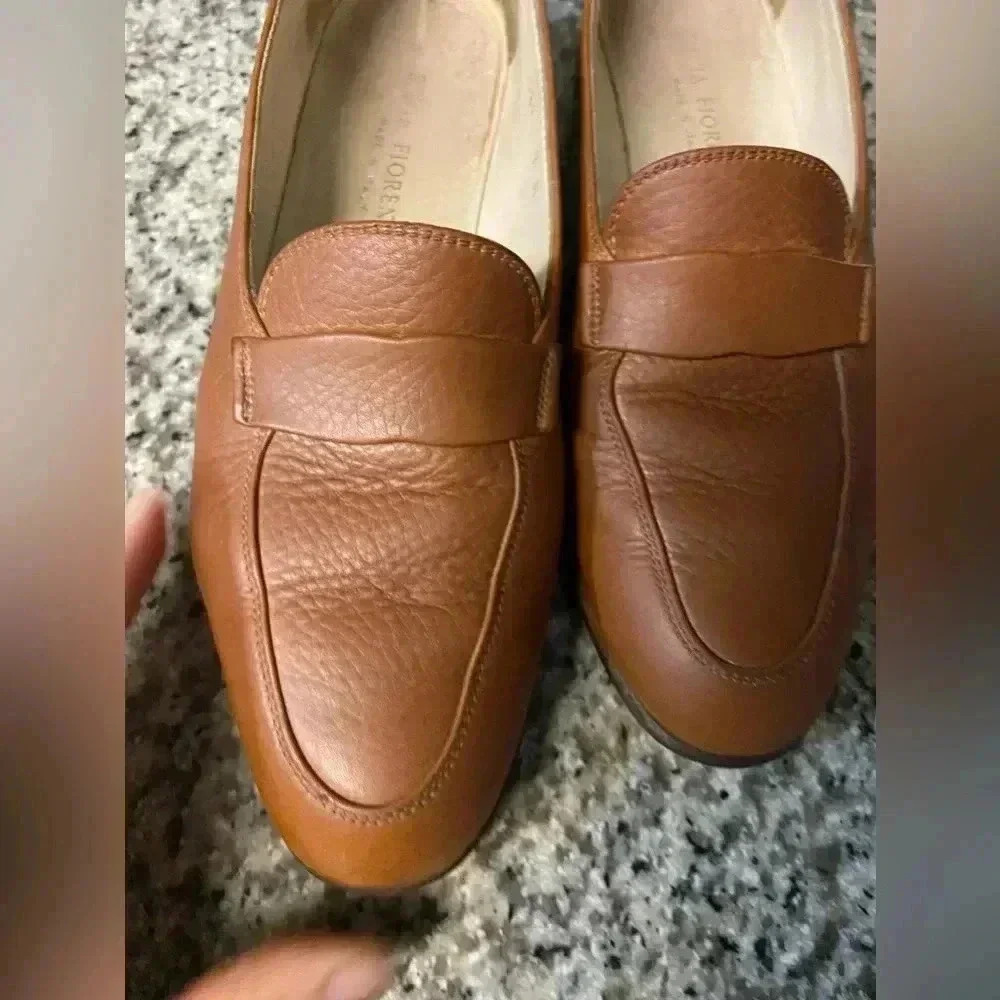 Silvia Fiorentina brown leather Loafers size 7 M vintage - Picture 4 of 10